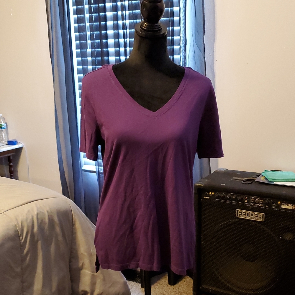 💥5/$50 Eddie Bauer Purple V-Neck Women's Top